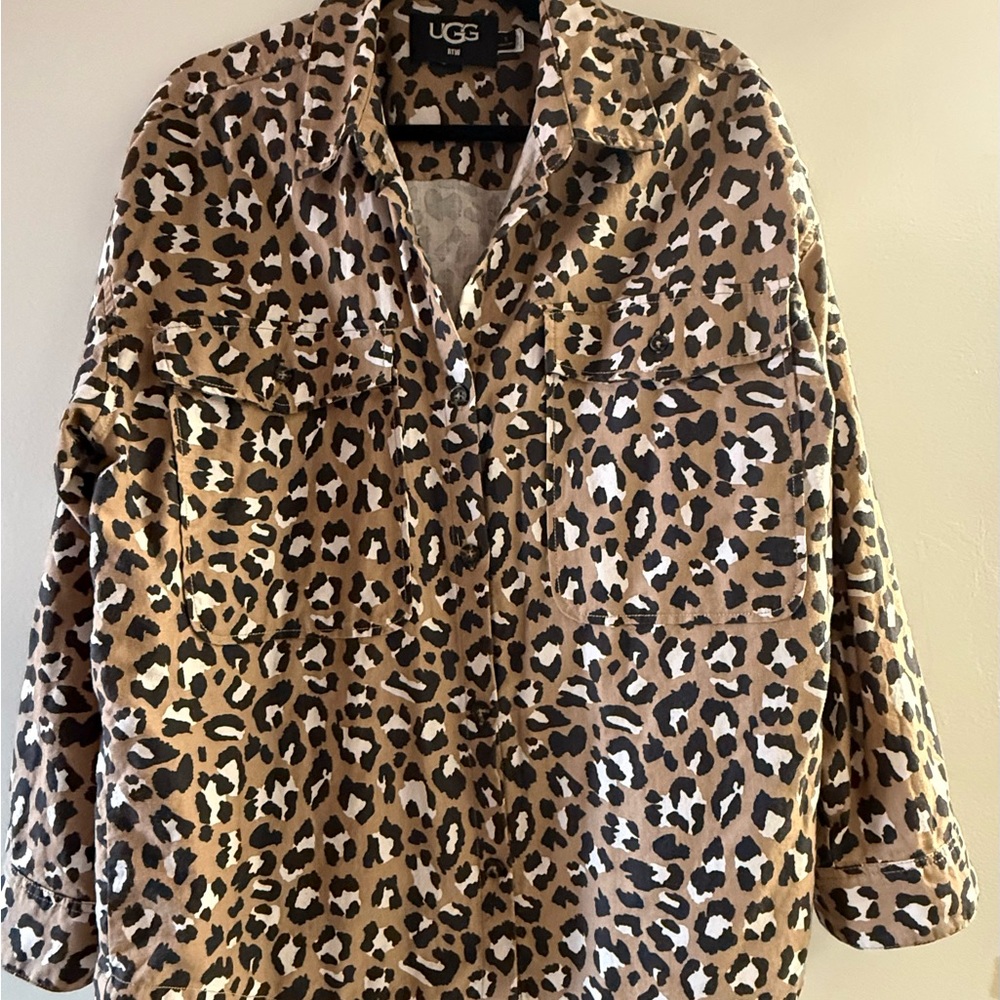 UGG Women's Tan and Black Leopard Utility Jacket